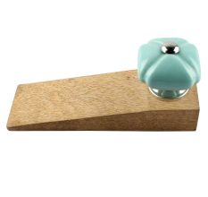 2 Pieces Solid Sage Green Square Ceramic Door Stopper